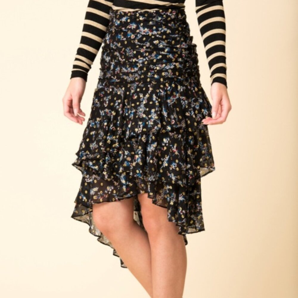 Veronica Beard Cella Silk Midi Skirt